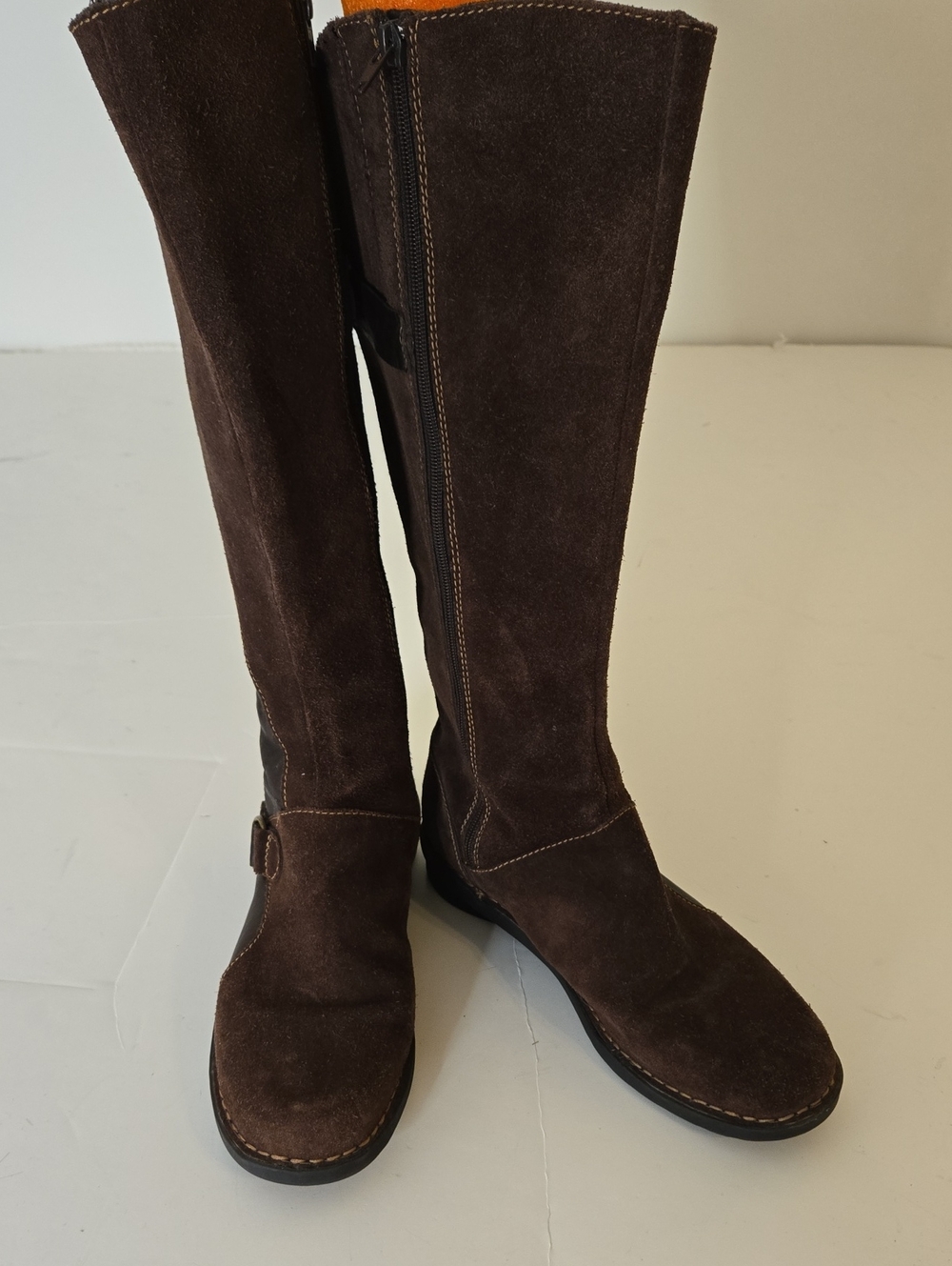Clarks Women's Brown Suede Leather Knee High Riding Boots Size 9M 62816